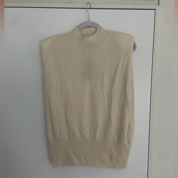 Mock Neck Cashmere Sweater Vest - Picture 1 of 5